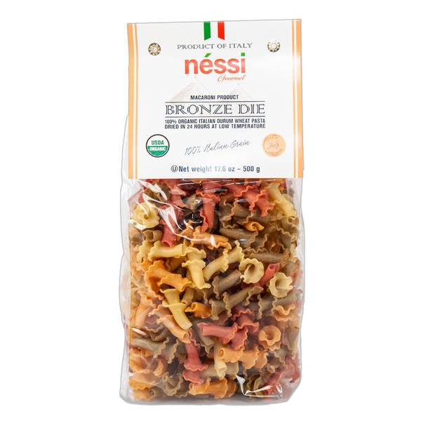 Néssi Organic Colorful Gigli – Bronze Die-Cut Italian Pasta (500g / 17.6oz / 1.1 lb)