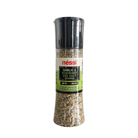Néssi Rosemary Garlic Sea Salt Grinder – Bold, Aromatic Flavor (9.2 oz / 260g / 0.57 lb)
