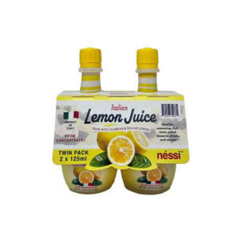Néssi Lemon Juice Sleeve – Fresh, Zesty, and Convenient (2 x 125ml / 4.23 fl oz each, Total 250ml / 8.45 fl oz / 0.55 lb)