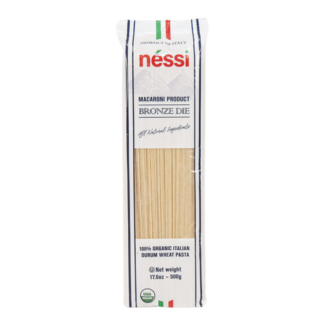Néssi Organic Capellini – Bronze Die-Cut Italian Pasta (500g / 17.6oz / 1.1 lb)