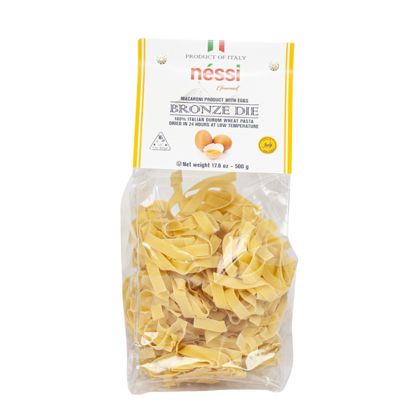 Néssi Pappardelle with Egg – Authentic Italian Ribbon Pasta (500g / 17.6oz / 1.1 lb)