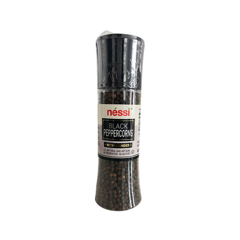 Néssi Black Peppercorn Grinder – Bold, Freshly Ground Flavor (6 oz / 170g / 0.37 lb)