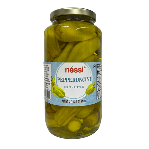 Néssi Pepperoncini – Mildly Spicy & Tangy Pickled Peppers (32 oz / 907g / 2 lb)