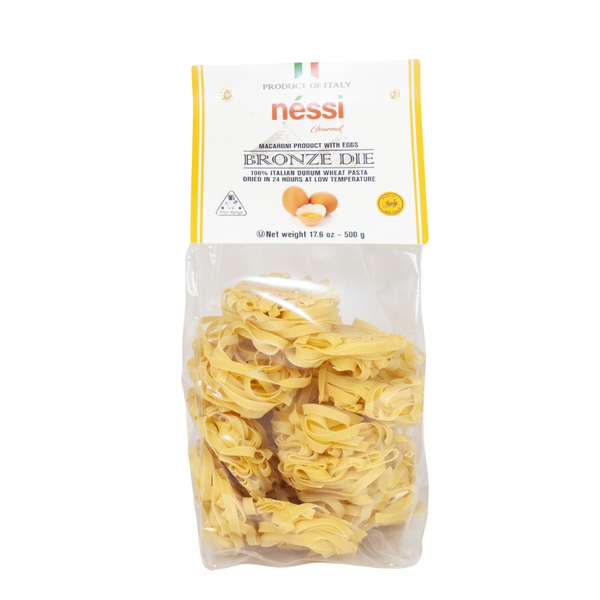 Néssi Tagliatelle with Egg – Authentic Italian Ribbon Pasta (500g / 17.6oz / 1.1 lb)