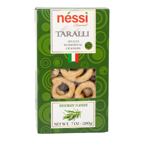 Néssi Taralli Rosemary – Authentic Italian Crunchy Snack with Aromatic Herbs (200g / 7.05oz / 0.44 lb)