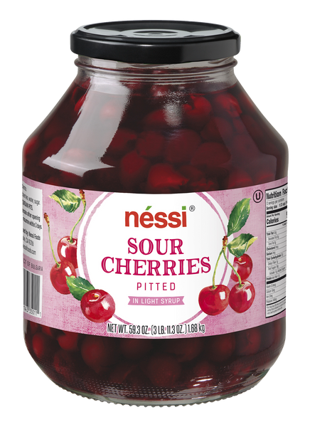 Néssi Sour Cherries Pitted In Light Syrup 59.3 Oz