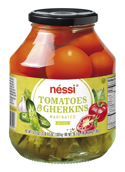Néssi Tomatoes & Gherkins Marinated Natural 57.5 Oz