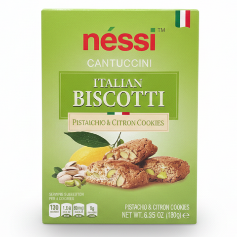 Néssi Italian Biscotti Pistachio & Citron Cookies – Crunchy, Bright, and Authentically Italian (180g / 6.35 oz)