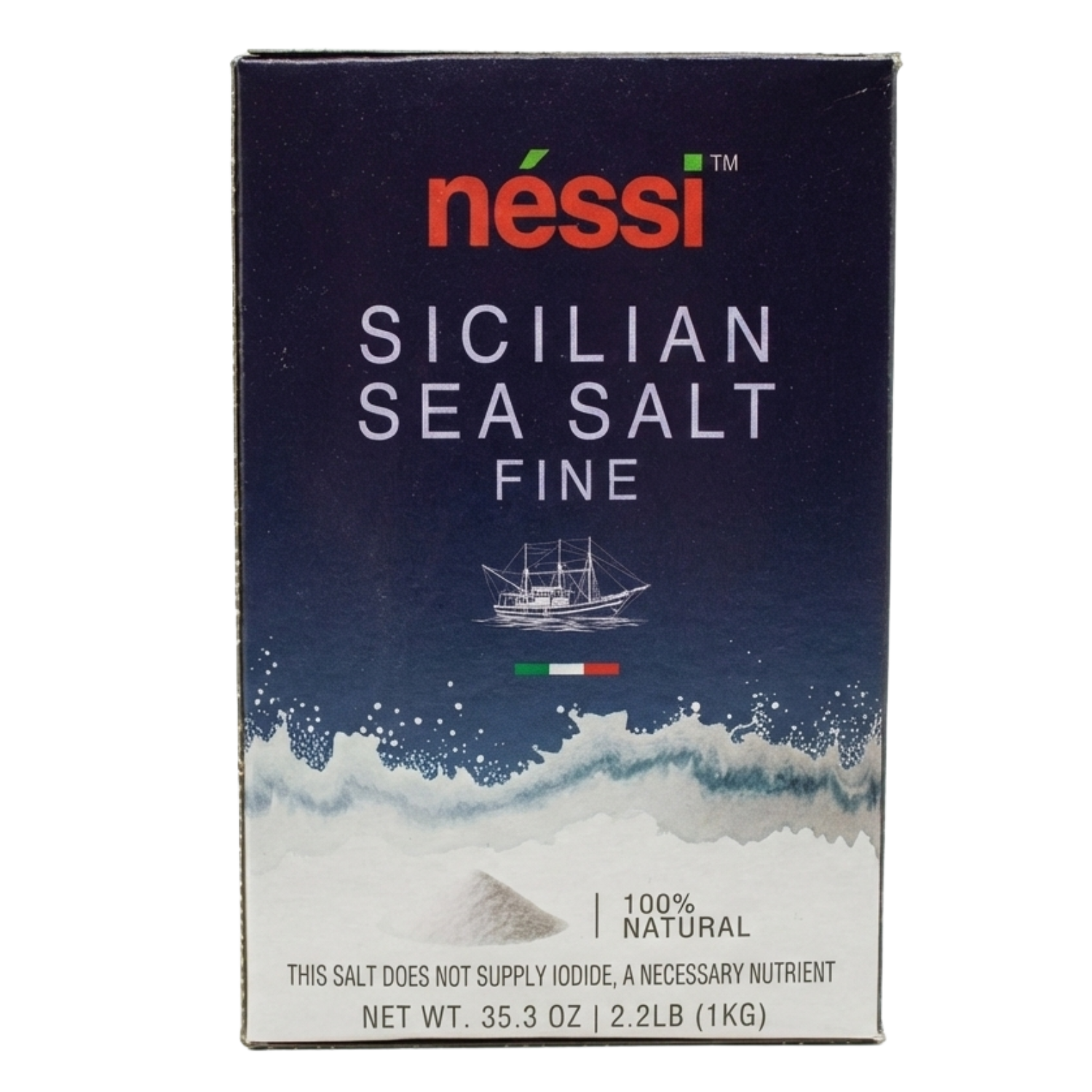 Néssi Sicilian Sea Salt Fine – Premium Italian Sea Salt (1kg / 35.3 oz / 2.2 lb)