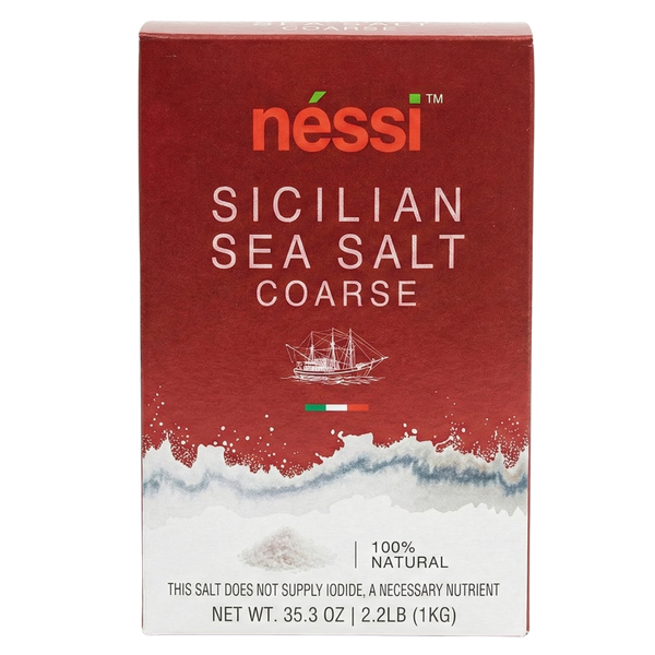 Nessi Sicilian Sea Salt Coarse – Premium Italian Sea Salt (1kg / 35.3 oz / 2.2 lb)