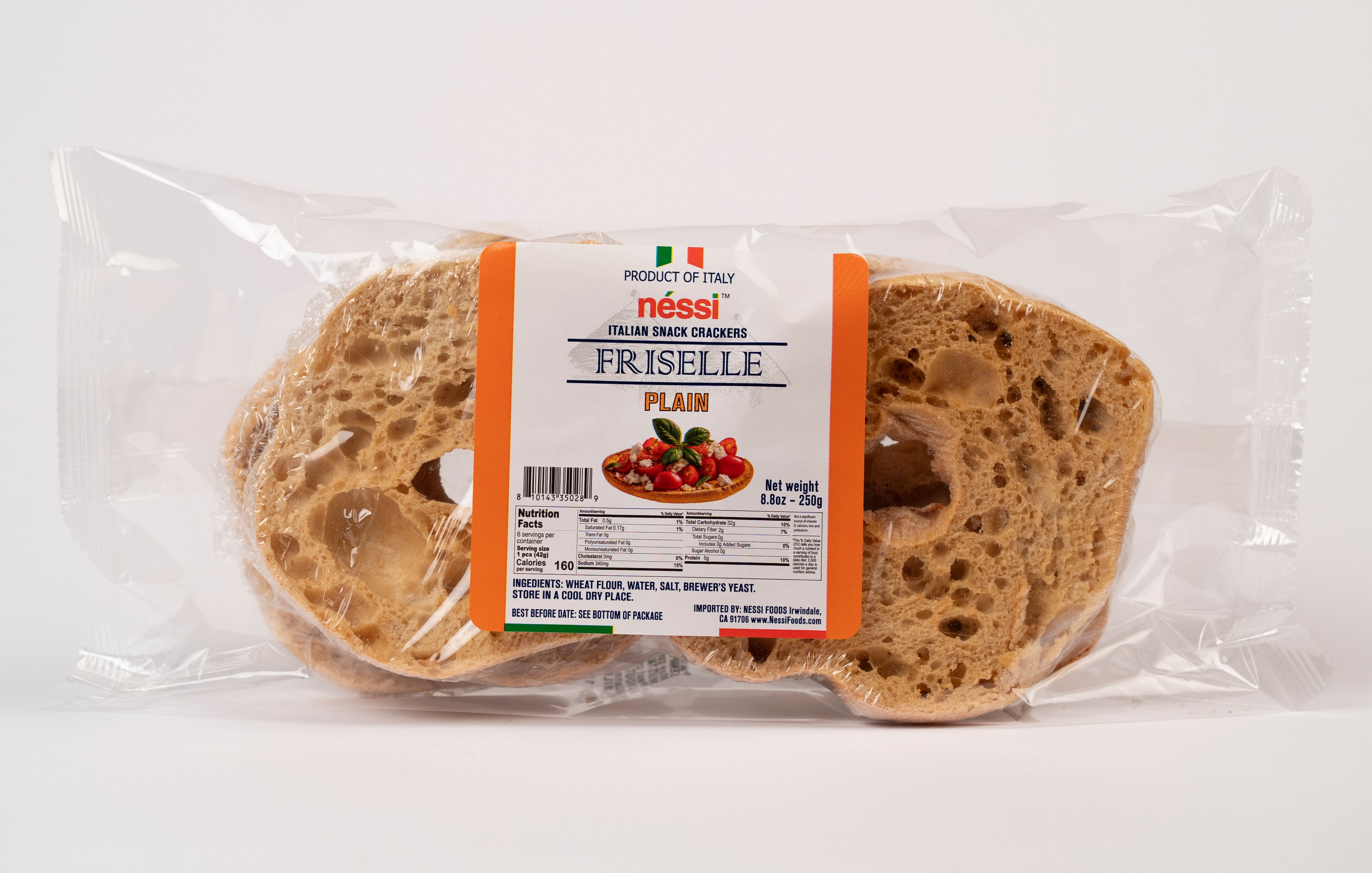 Néssi Traditional Italian Round Bread Friselle - Crunchy Twice-Baked Perfection, 2 Packs (2 x 250g)