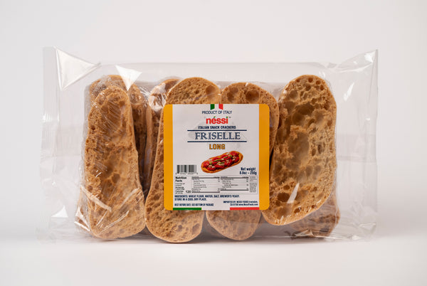 Néssi Traditional Italian Long Bread Friselle - Crunchy Twice-Baked Perfection, 2 Packs (2 x 250g)