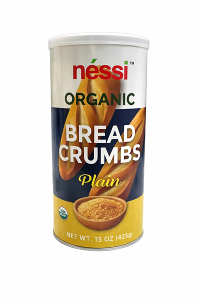 Néssi Organic Plain Bread Crumbs – Clean & Simple Ingredients – 15 oz (425g)