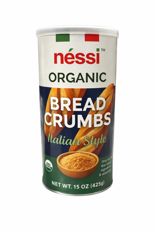 Néssi Organic Italian Style Bread Crumbs – Seasoned Bread Crumbs – 15 oz (425g)