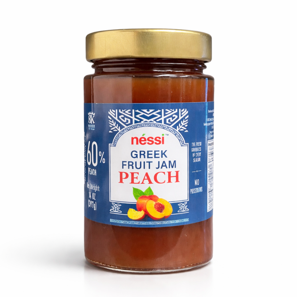 Néssi Greek Fruit Jam Peach – Premium Mediterranean Fruit Spread (14 oz / 400g)