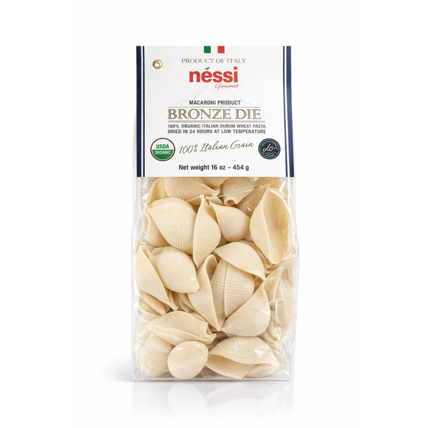 Néssi Organic Conchiglioni – Bronze Die Cut and Authentically Italian (16 oz / 454g)