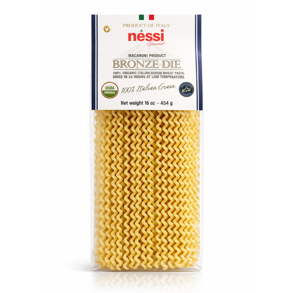 Néssi Organic Long Fusilli – Bronze Die Cut and Authentically Italian (16 oz / 454g)